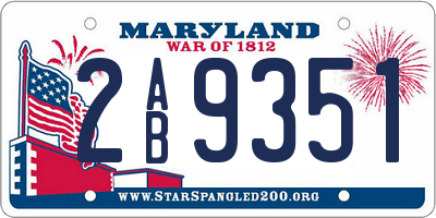 MD license plate 2AB9351