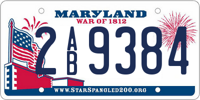 MD license plate 2AB9384