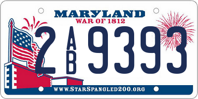 MD license plate 2AB9393