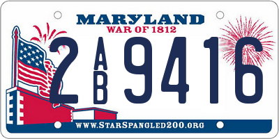 MD license plate 2AB9416