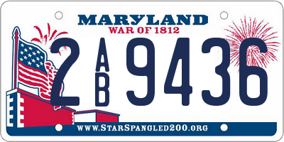MD license plate 2AB9436