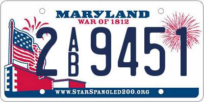 MD license plate 2AB9451