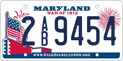 MD license plate 2AB9454