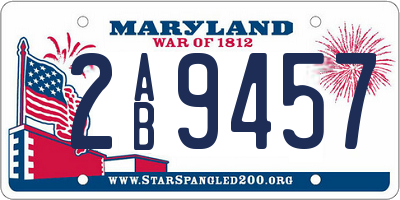 MD license plate 2AB9457