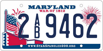MD license plate 2AB9462