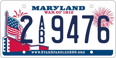 MD license plate 2AB9476
