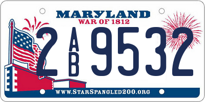 MD license plate 2AB9532