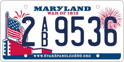 MD license plate 2AB9536