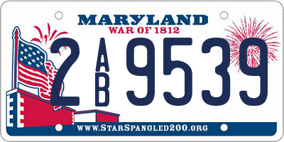 MD license plate 2AB9539