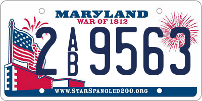 MD license plate 2AB9563