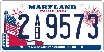 MD license plate 2AB9573