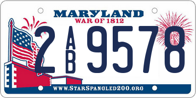 MD license plate 2AB9578