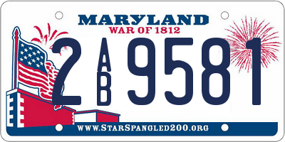 MD license plate 2AB9581