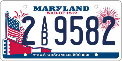 MD license plate 2AB9582