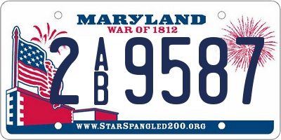 MD license plate 2AB9587