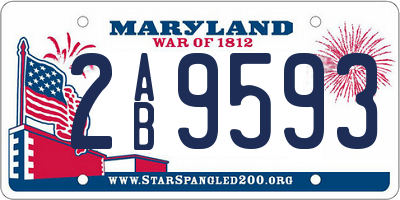 MD license plate 2AB9593