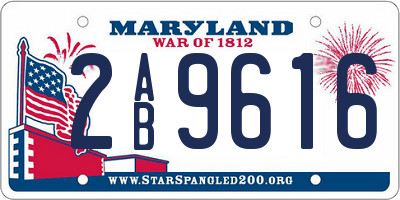 MD license plate 2AB9616