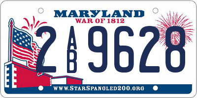 MD license plate 2AB9628