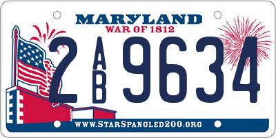 MD license plate 2AB9634