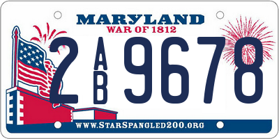 MD license plate 2AB9678