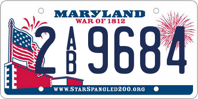 MD license plate 2AB9684
