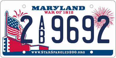MD license plate 2AB9692