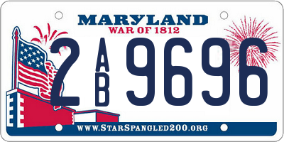MD license plate 2AB9696