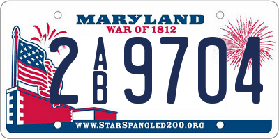 MD license plate 2AB9704