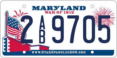 MD license plate 2AB9705