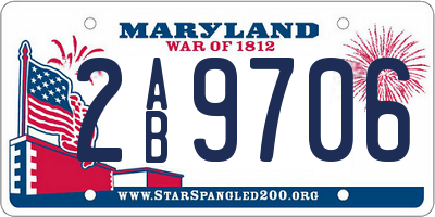MD license plate 2AB9706
