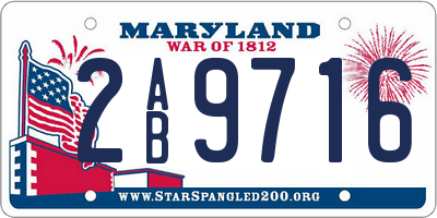 MD license plate 2AB9716