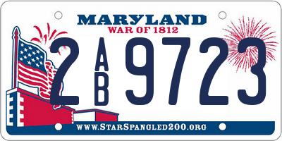 MD license plate 2AB9723