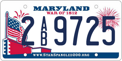MD license plate 2AB9725