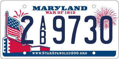 MD license plate 2AB9730