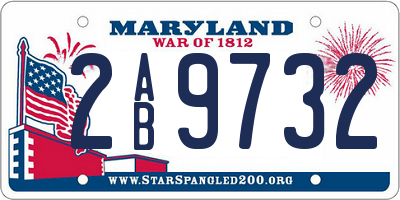 MD license plate 2AB9732