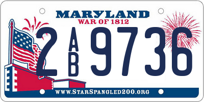 MD license plate 2AB9736
