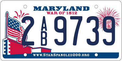 MD license plate 2AB9739