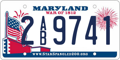 MD license plate 2AB9741