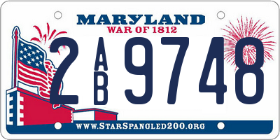 MD license plate 2AB9748