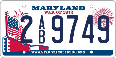 MD license plate 2AB9749