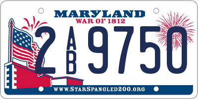 MD license plate 2AB9750