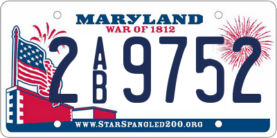 MD license plate 2AB9752