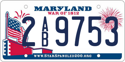 MD license plate 2AB9753