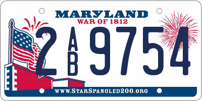 MD license plate 2AB9754