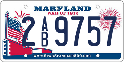 MD license plate 2AB9757