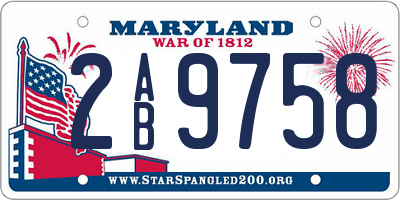 MD license plate 2AB9758
