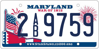 MD license plate 2AB9759