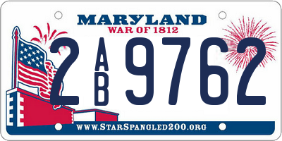 MD license plate 2AB9762