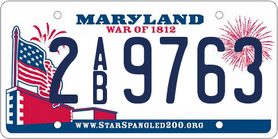 MD license plate 2AB9763