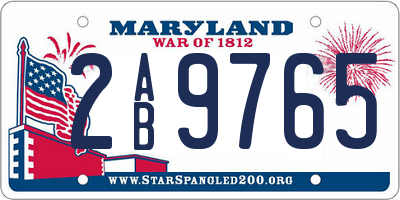 MD license plate 2AB9765